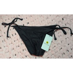 NWT Body Glove Side Tie Bikini Bottom Size Small Black Beach Swim Surf Summer